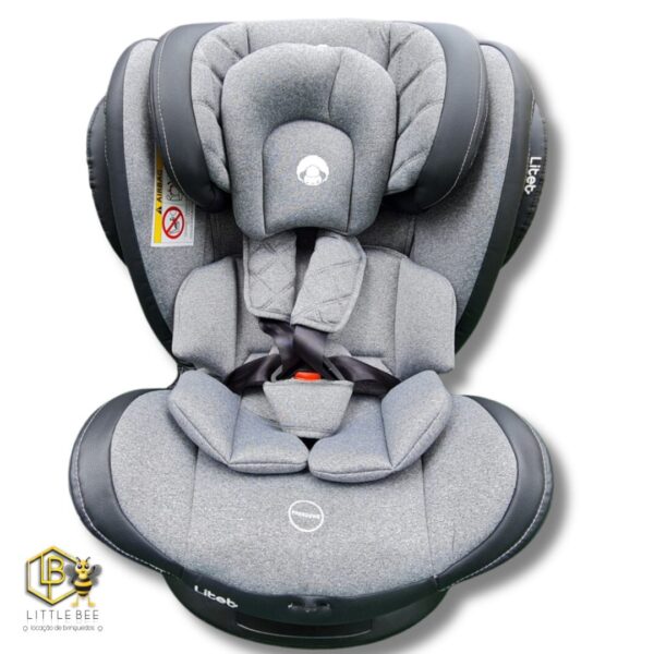 Cadeira de Auto Litet Nina Rotacional 360º - 0 a 36kg com ISOFIX Cinza com Preto - Image 2