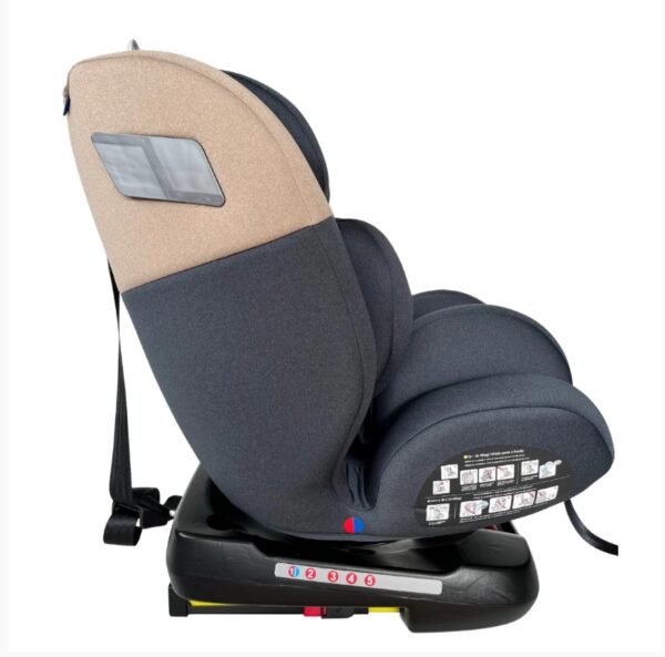 Cadeira de Auto Prime 360º ISOFIX  de 0 a 36kg cinza/marrom - Premium Baby - Image 4