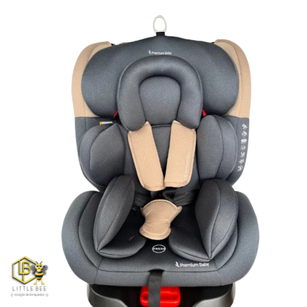 Cadeira de Auto Prime 360º ISOFIX  de 0 a 36kg cinza/marrom - Premium Baby